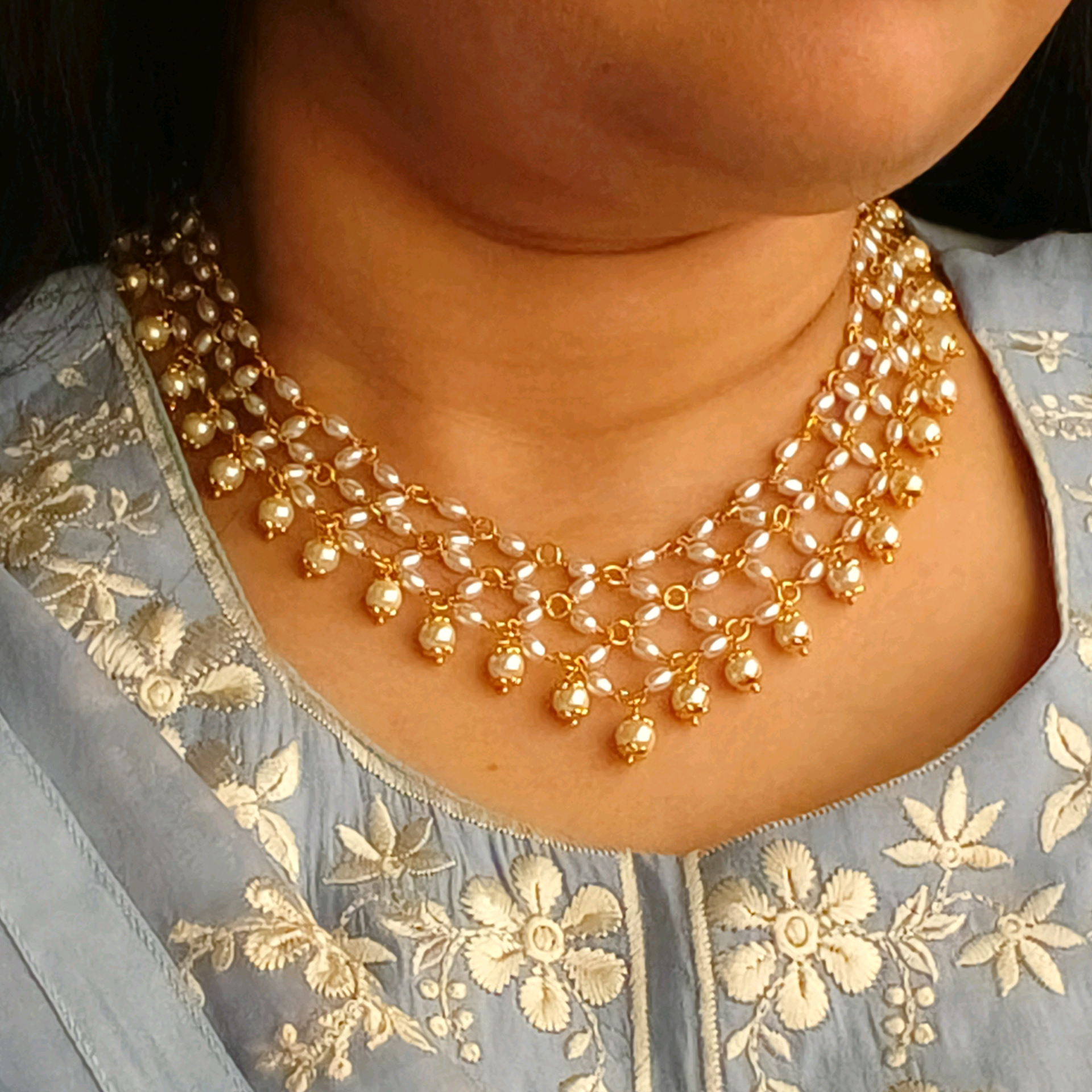 Gharana Pearl Choker Necklace 